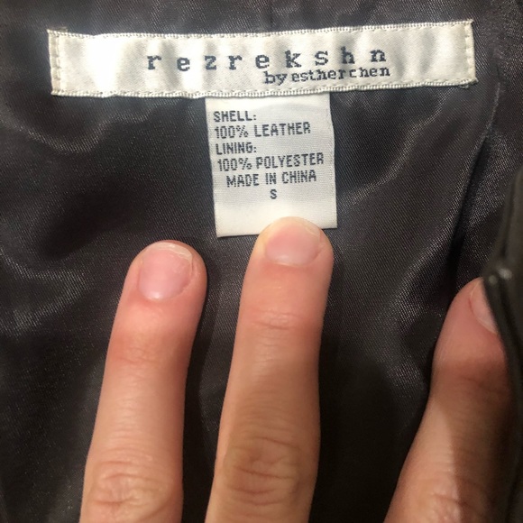 Rezrekshn by Esther Chen chocolate colored leather jacket - Picture 8 of 8